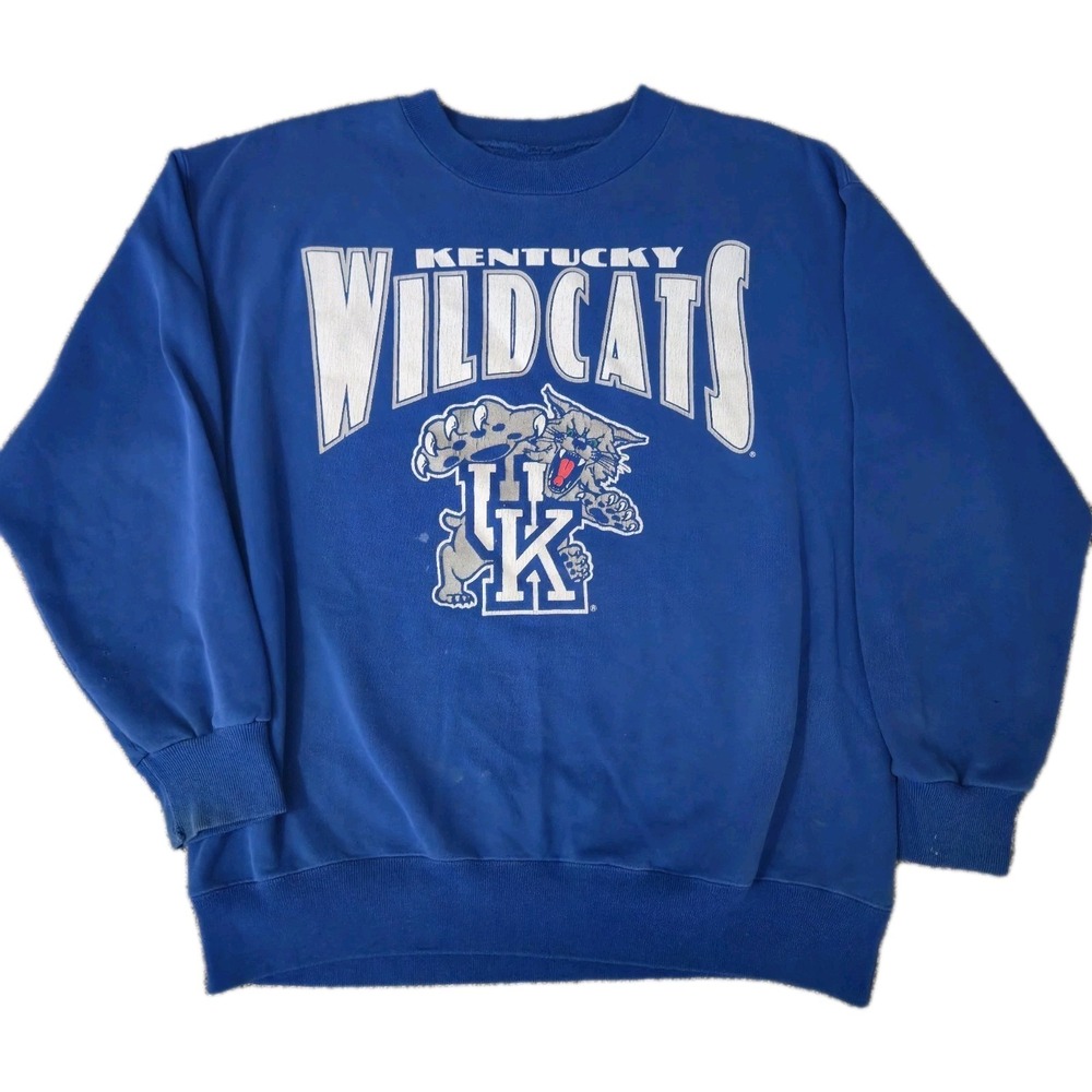 Vintage University Kentucky Wildcats UK Cats Sweatshirt 90s USA Size XL Blue